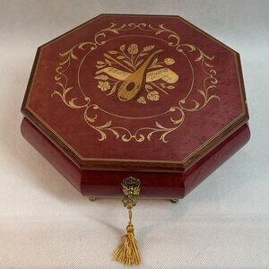 Vintage Italian/Sorrento Octagonal Musical Jewelry Box with Key